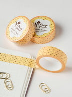 yellow & brown polka dots washi tape