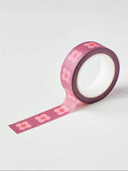 pink block flower washi tape