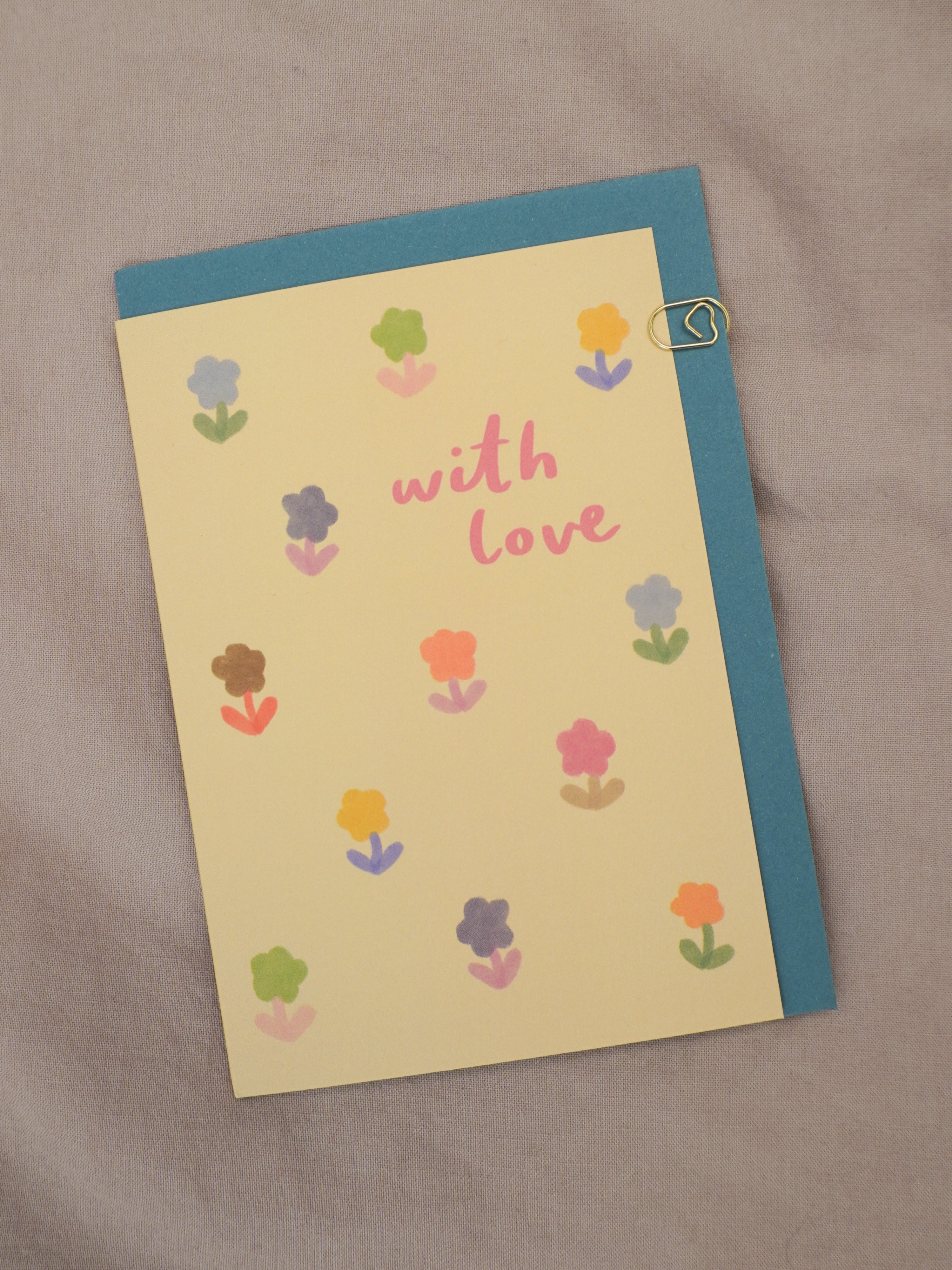with love floral greetings card