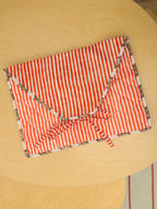 padded laptop sleeve - red stripe floral