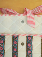 padded laptop sleeve - pink stripe floral