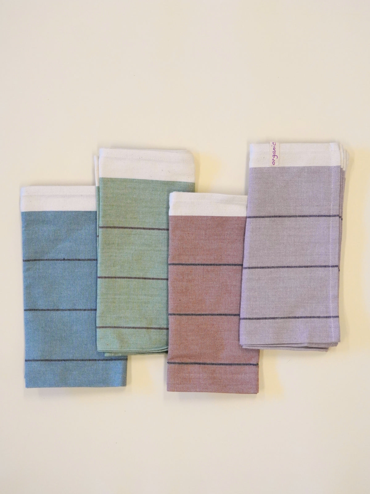 organic cotton patterned tea towel - set of 2