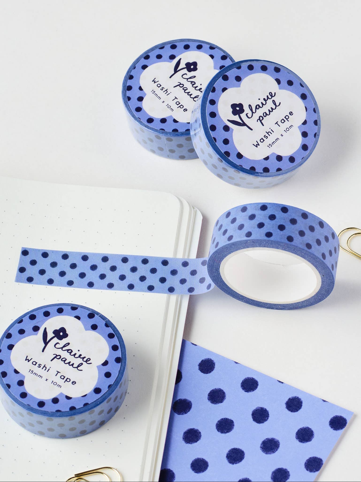 blue polka dot washi tape