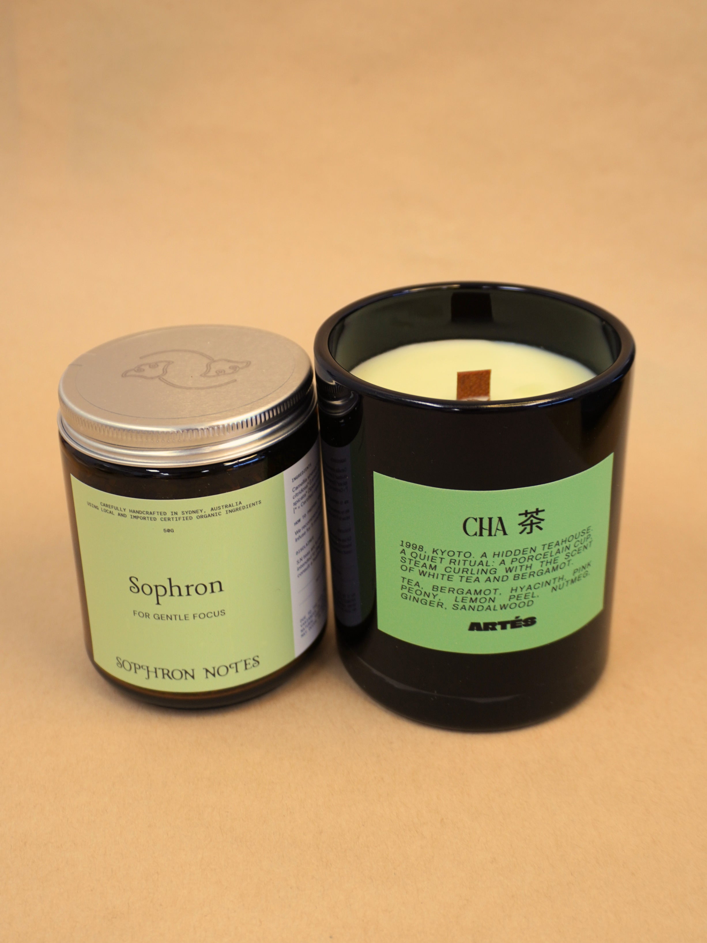 cozy night bundle - sophron tea + CHA candle