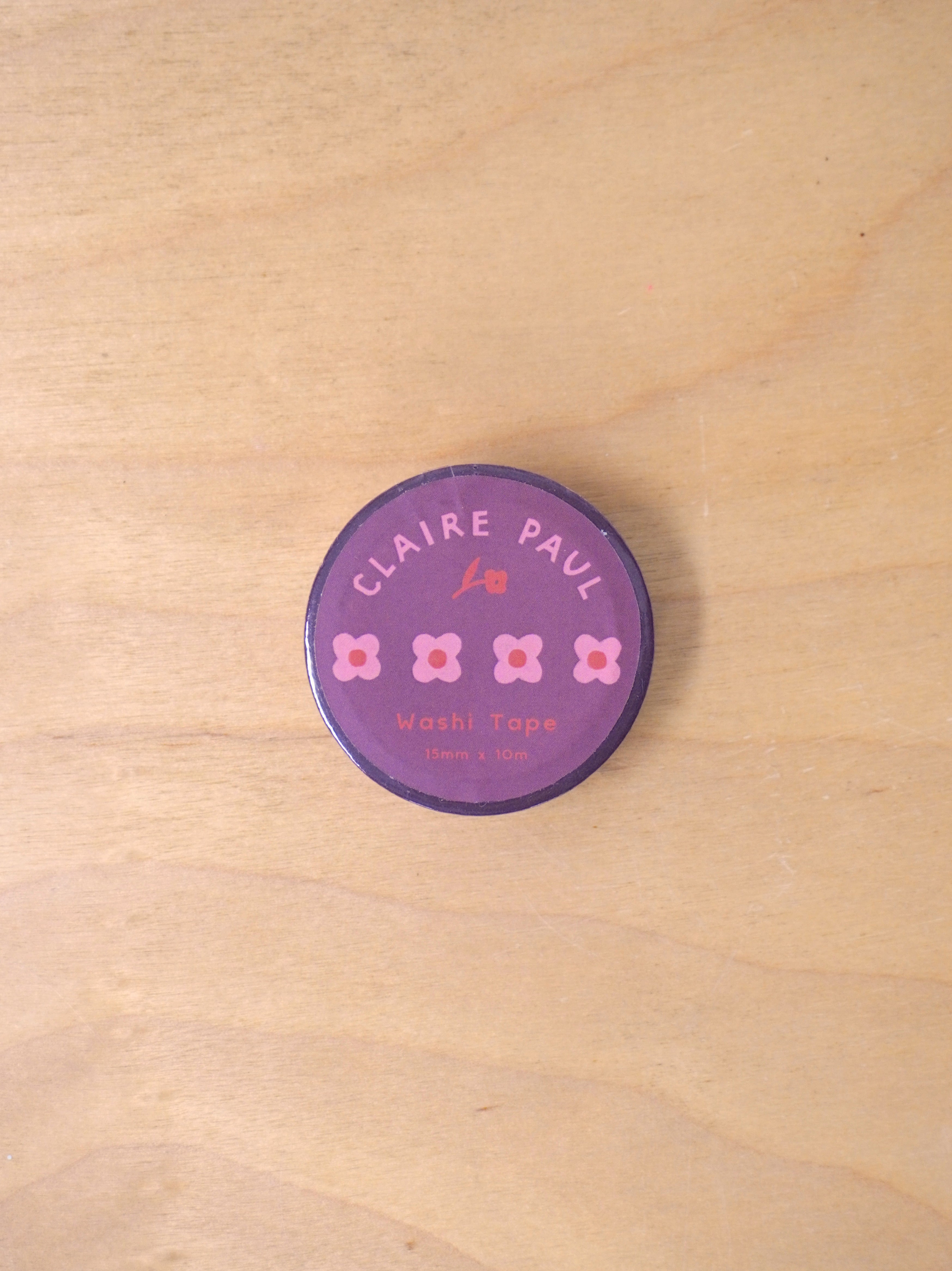 pink block flower washi tape