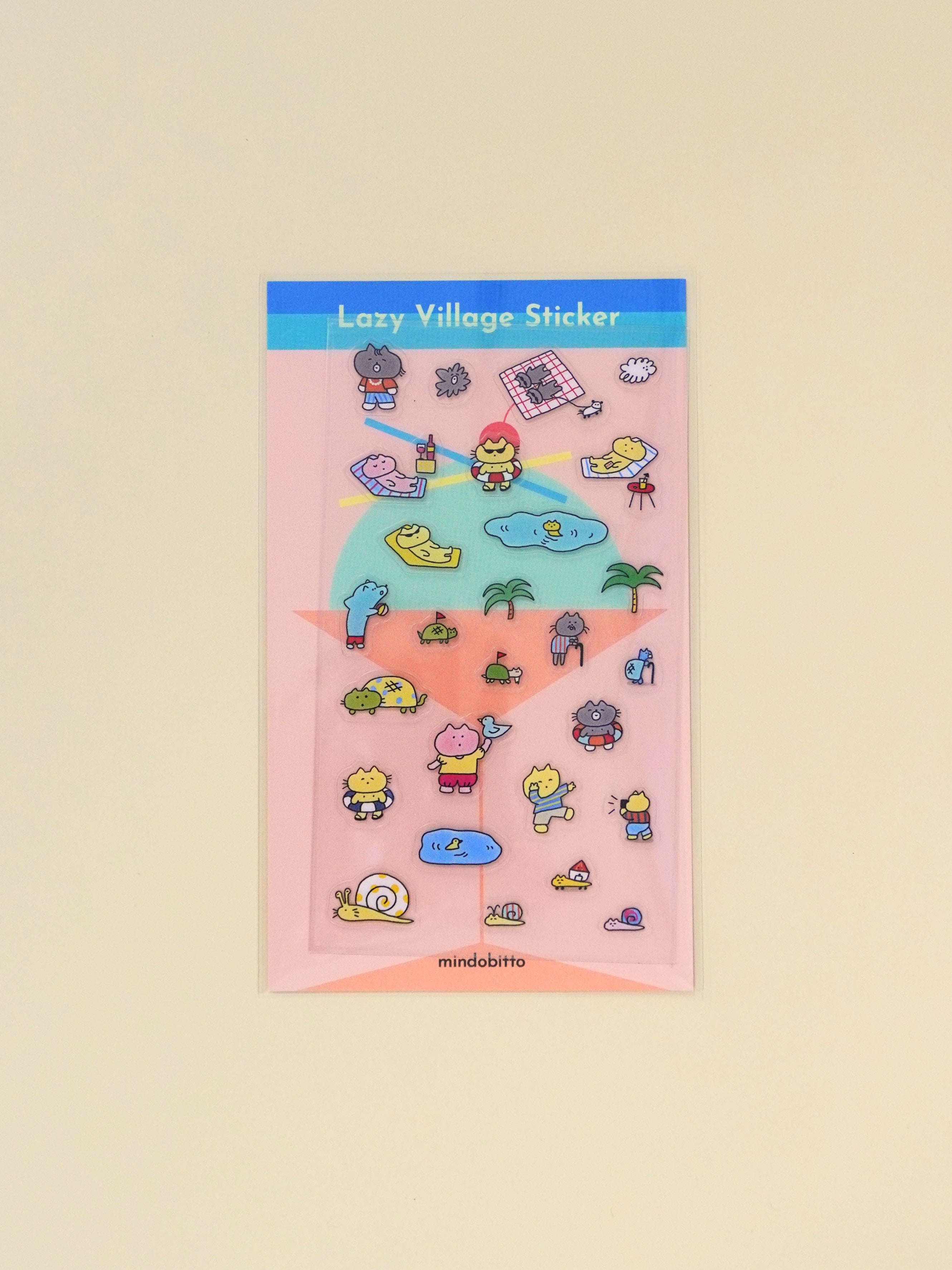 lazy village sticker sheet