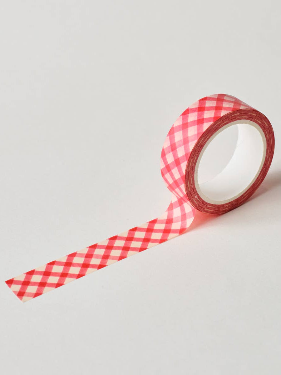 red gingham washi tape