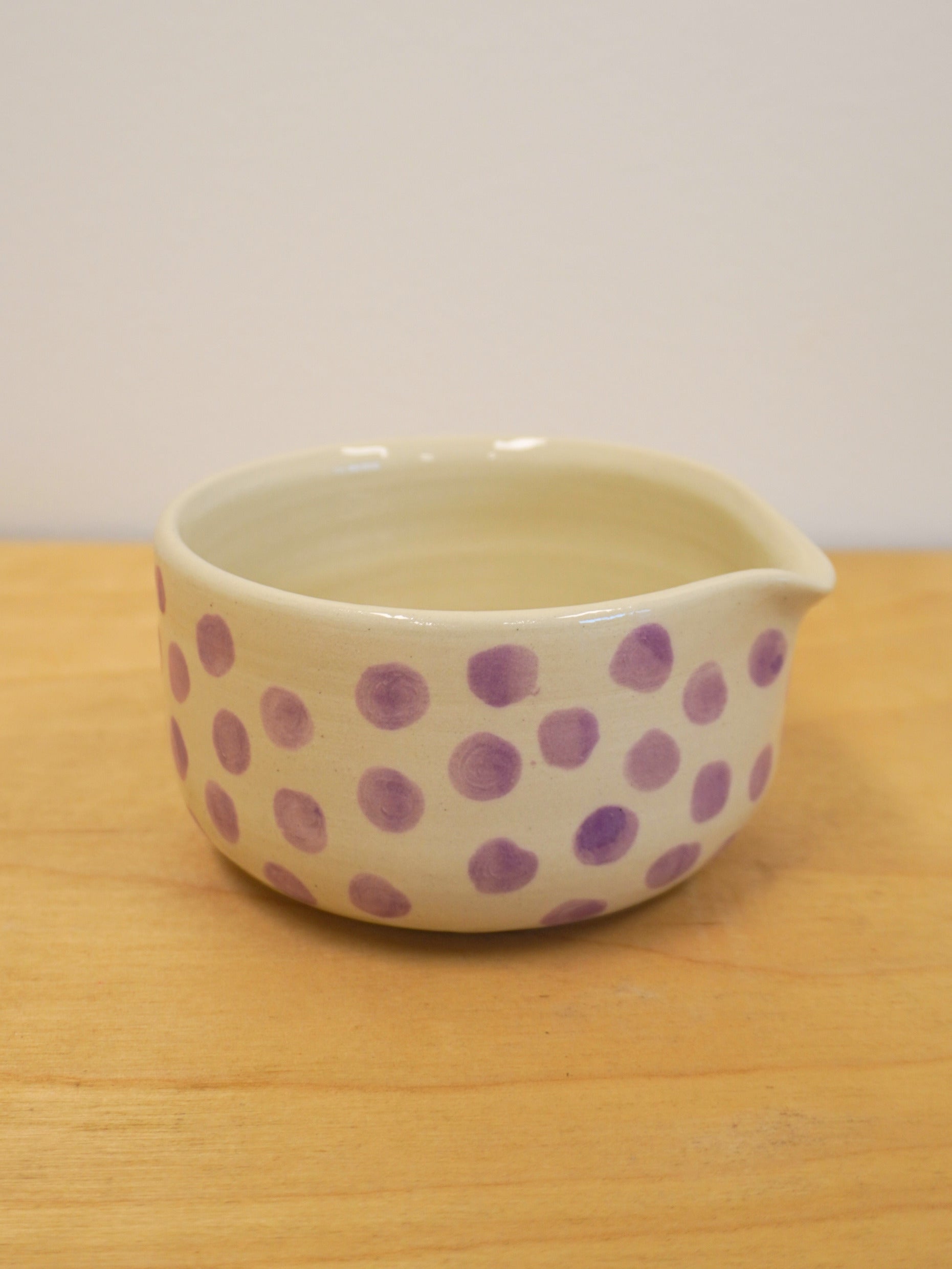 polka dot matcha bowl
