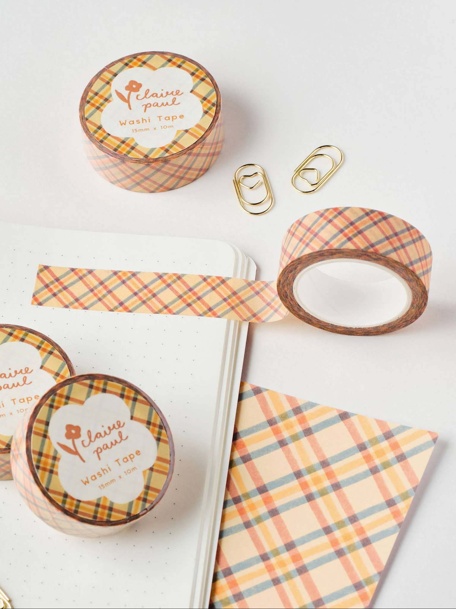 yellow check washi tape