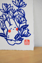 tulips lino print