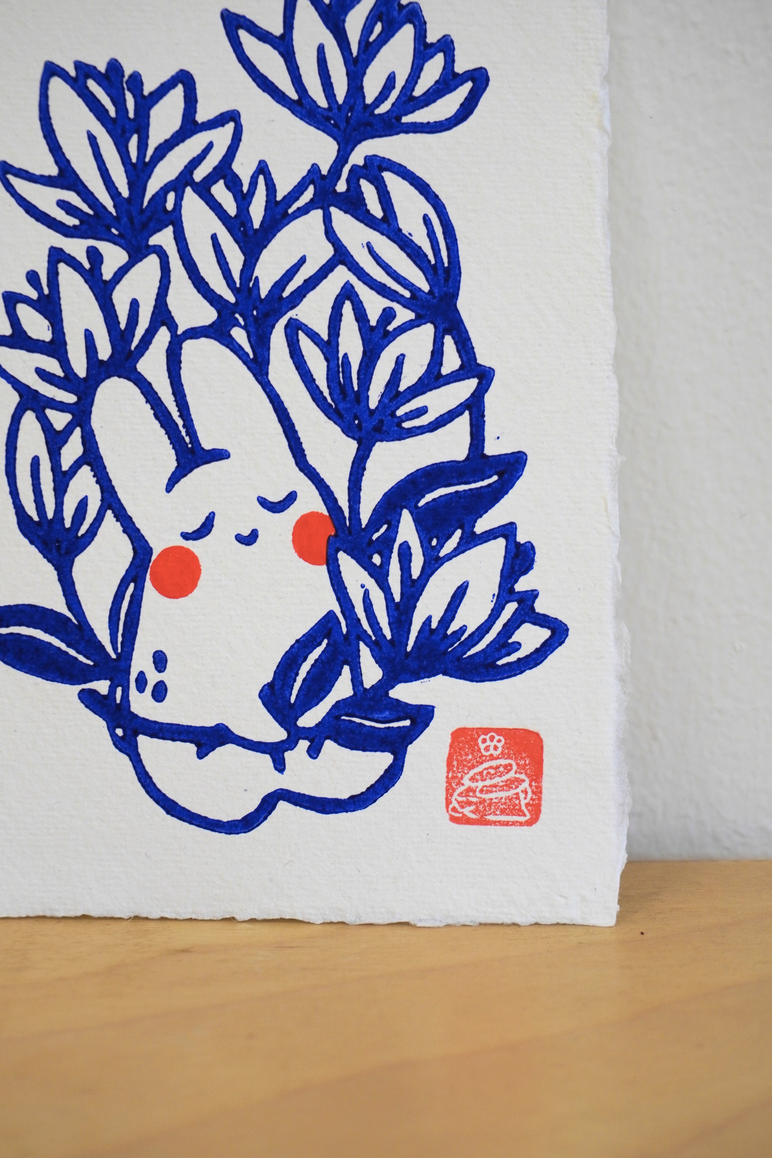tulips lino print