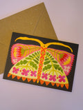 folk butterfly - greetings card