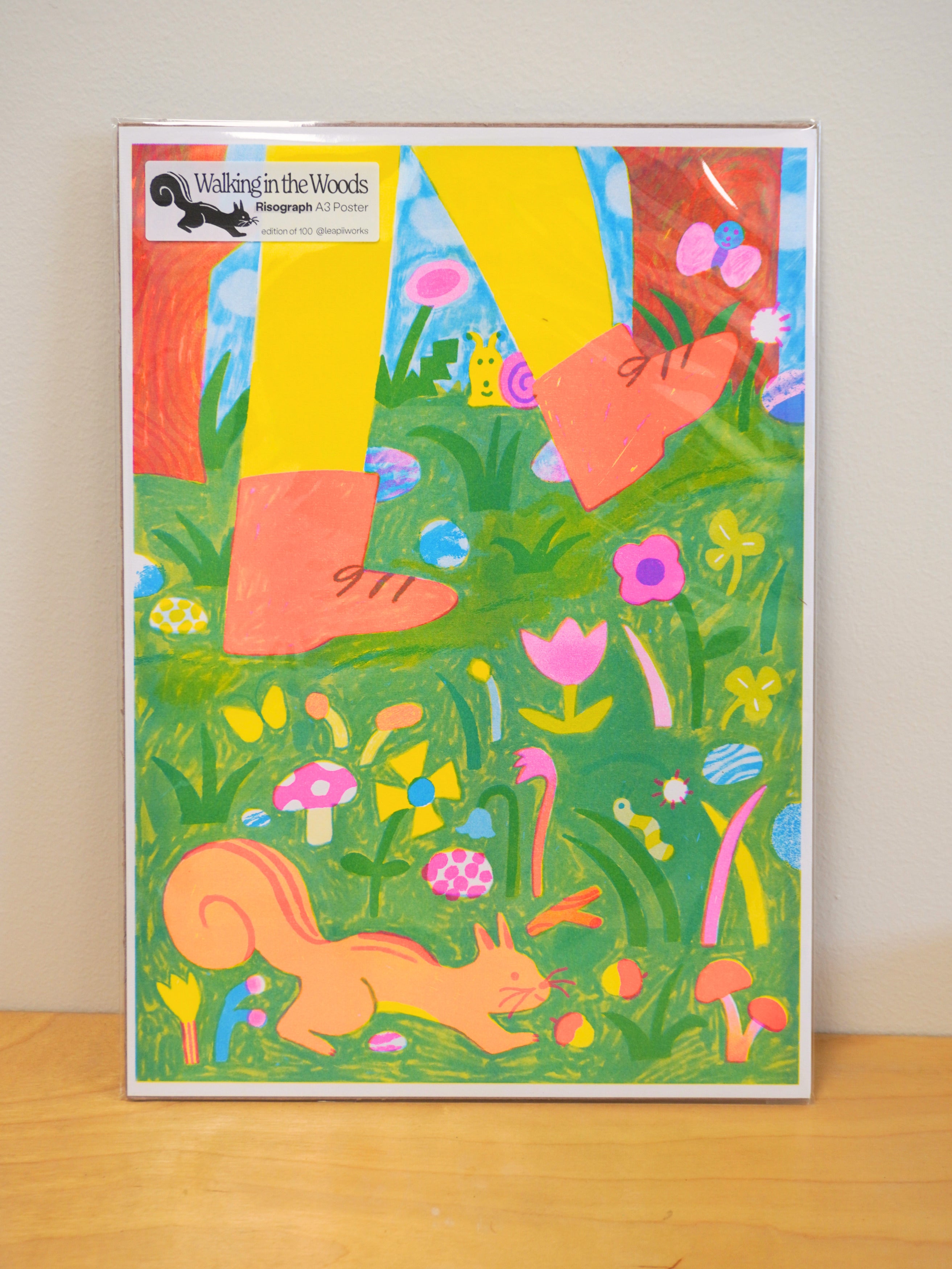 Walking in the Woods Risograph Poster