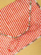 padded laptop sleeve - red stripe floral