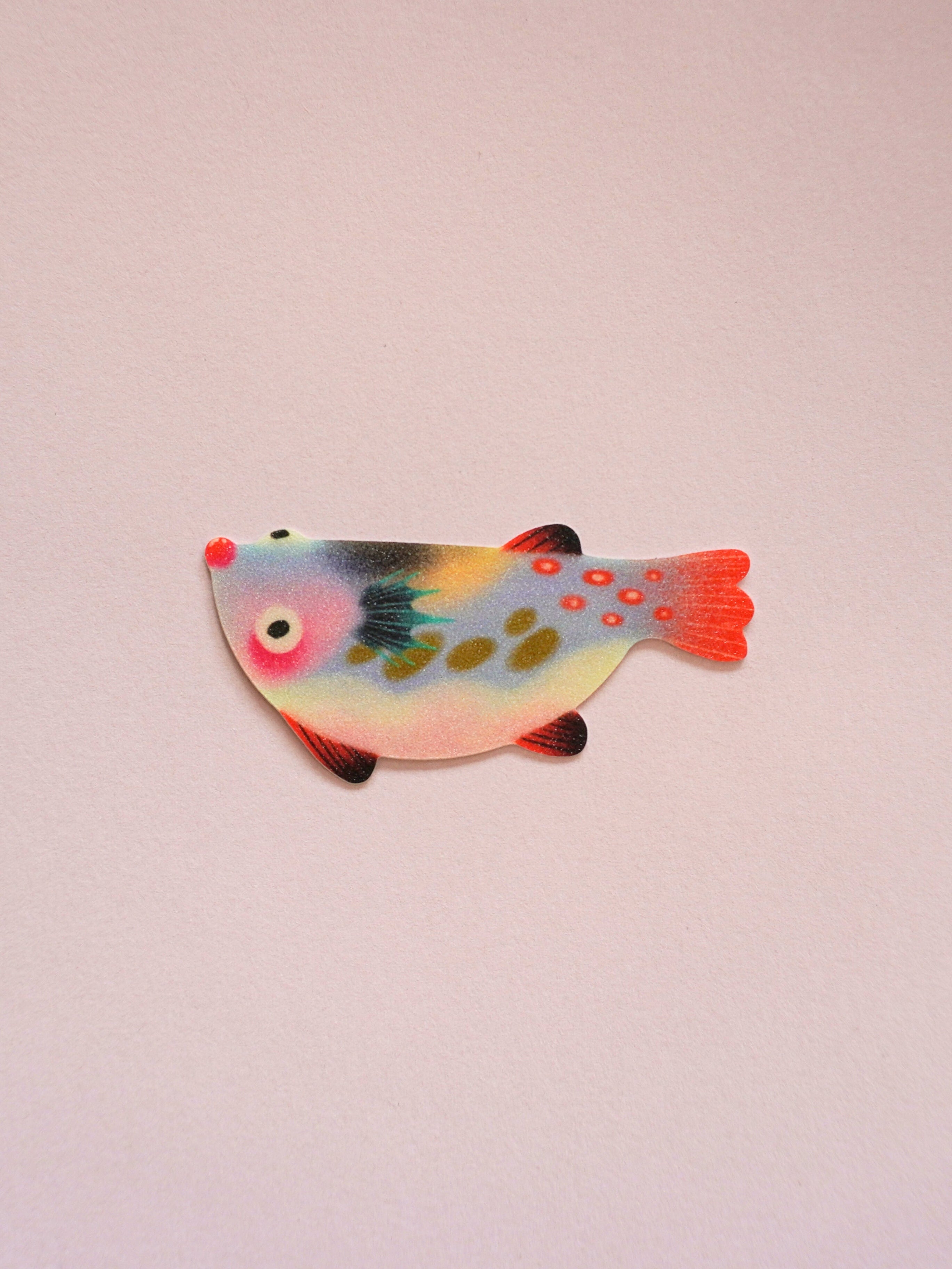 glittery fish sticker