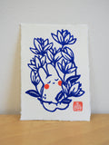 tulips lino print