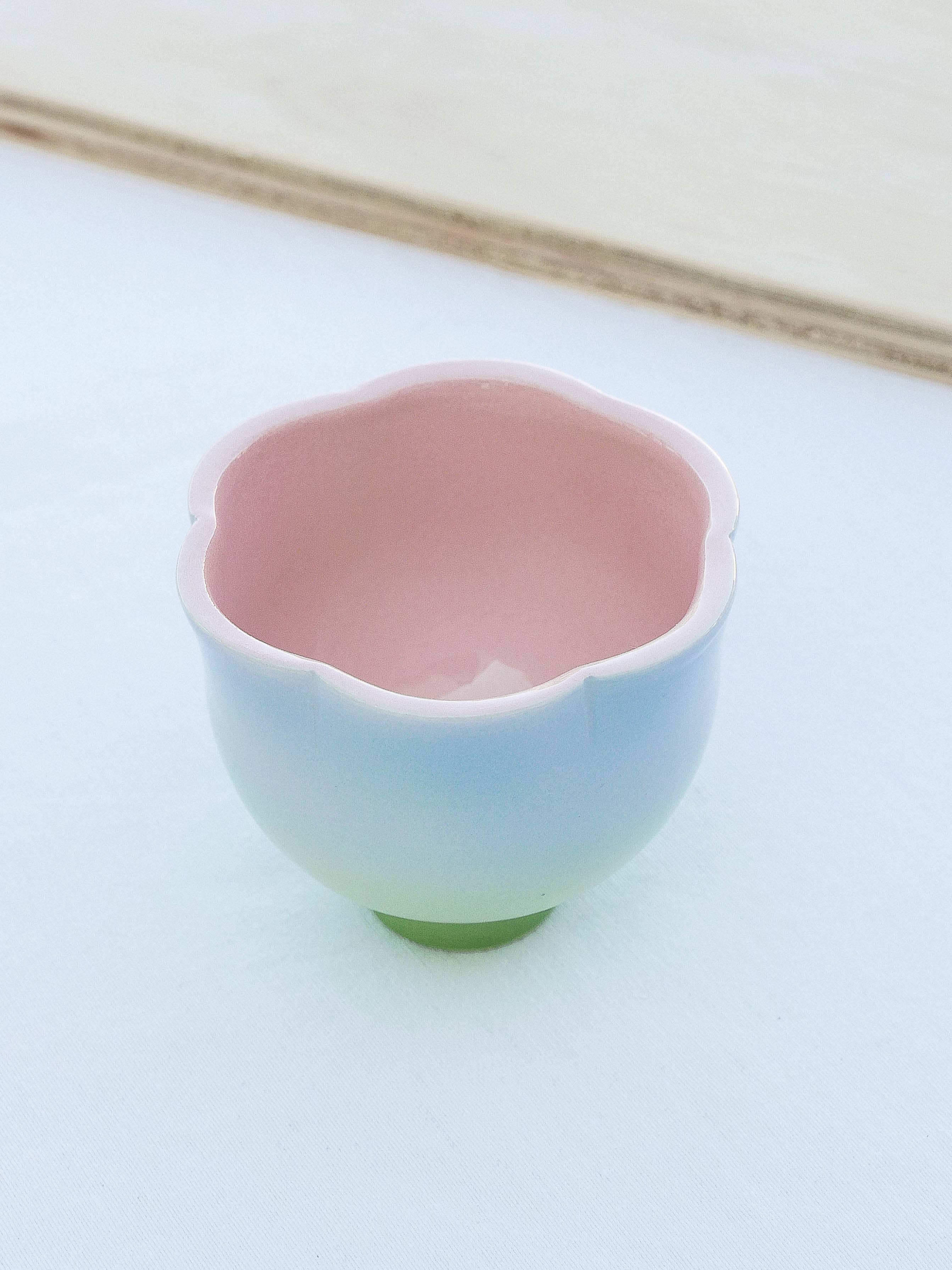 flower mug - blue/green/pink (150ml)