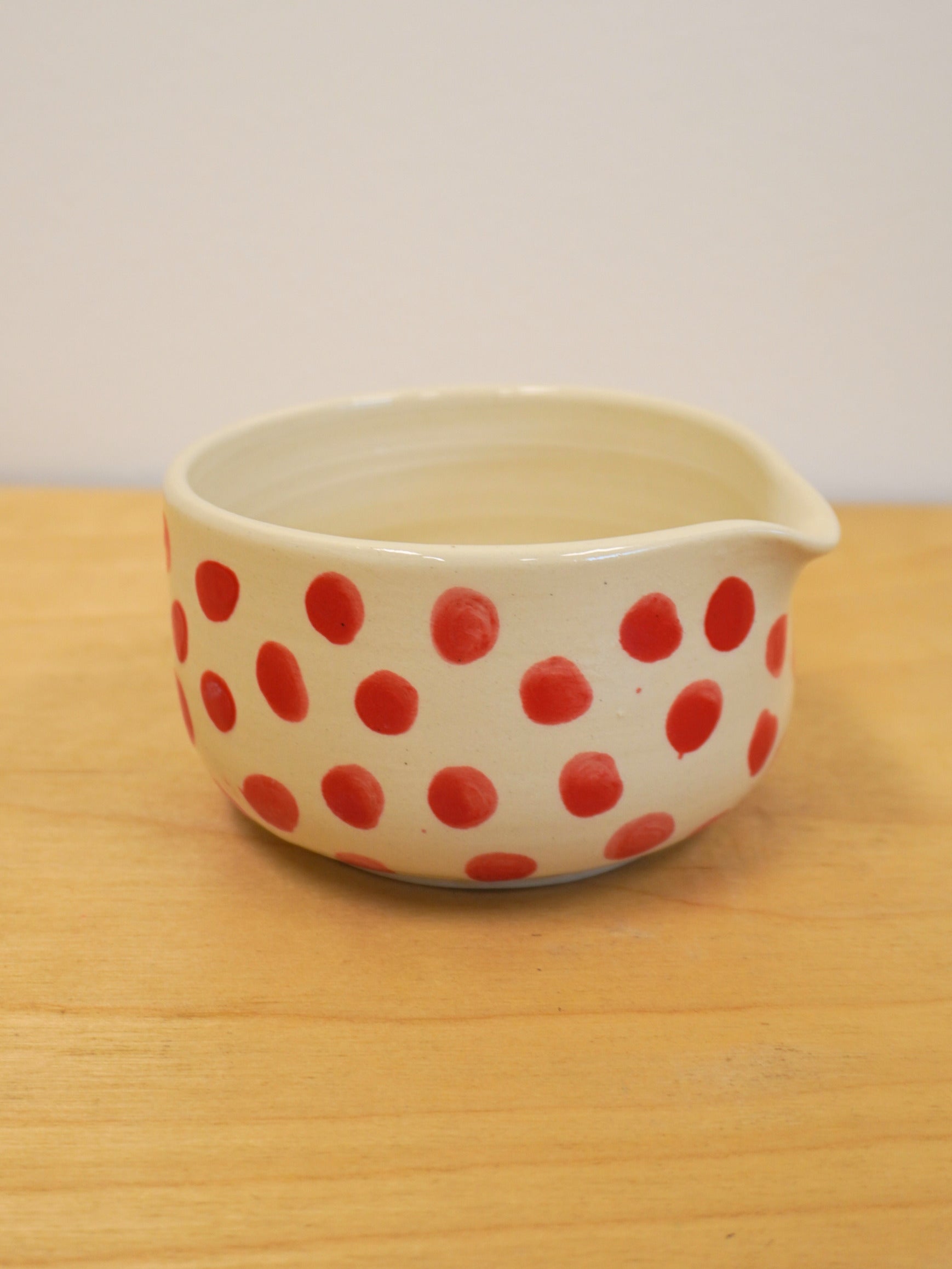 polka dot matcha bowl