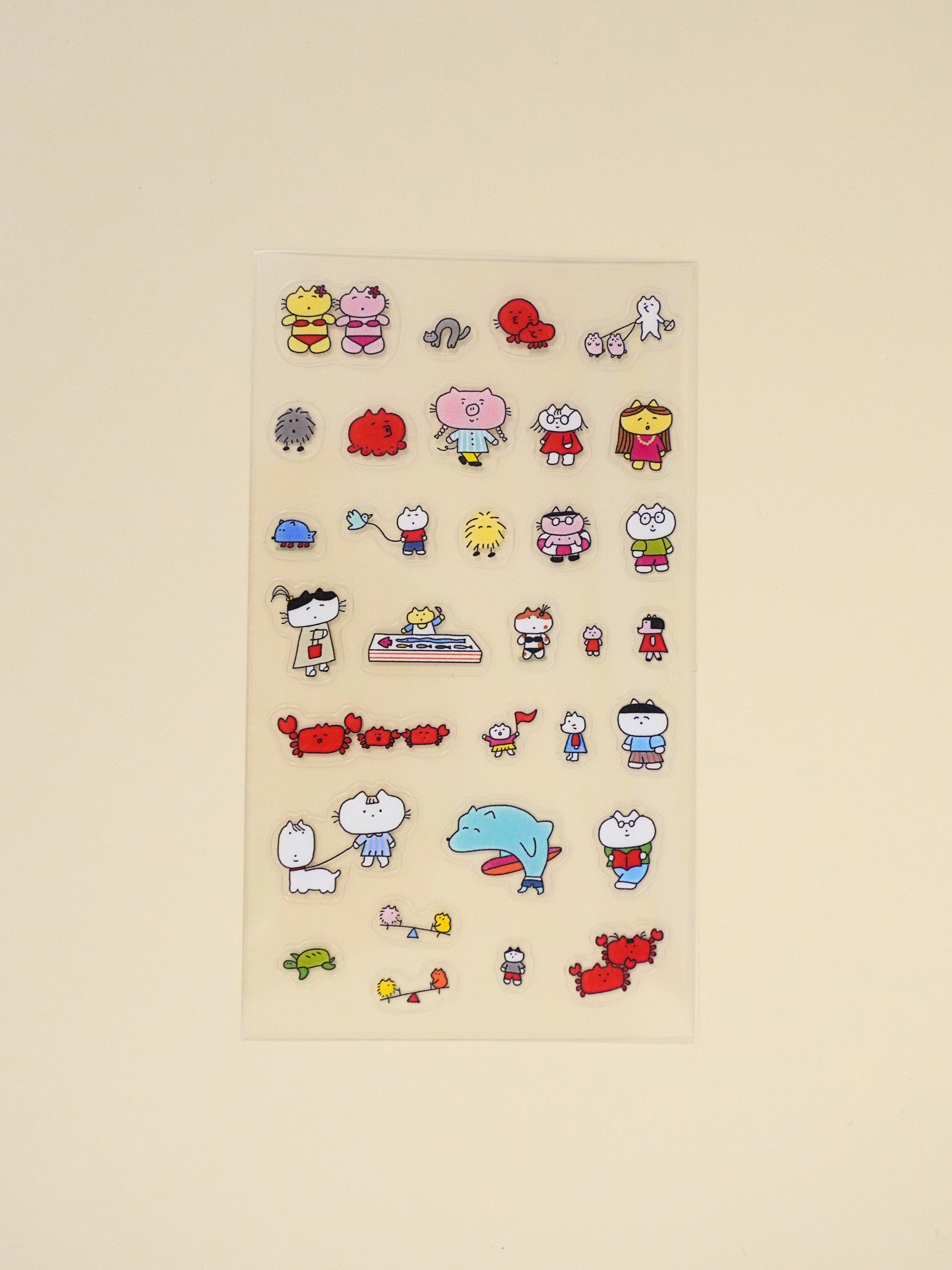 seaside village sticker sheet