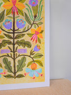 cream floral arrangement - A3 risograph print