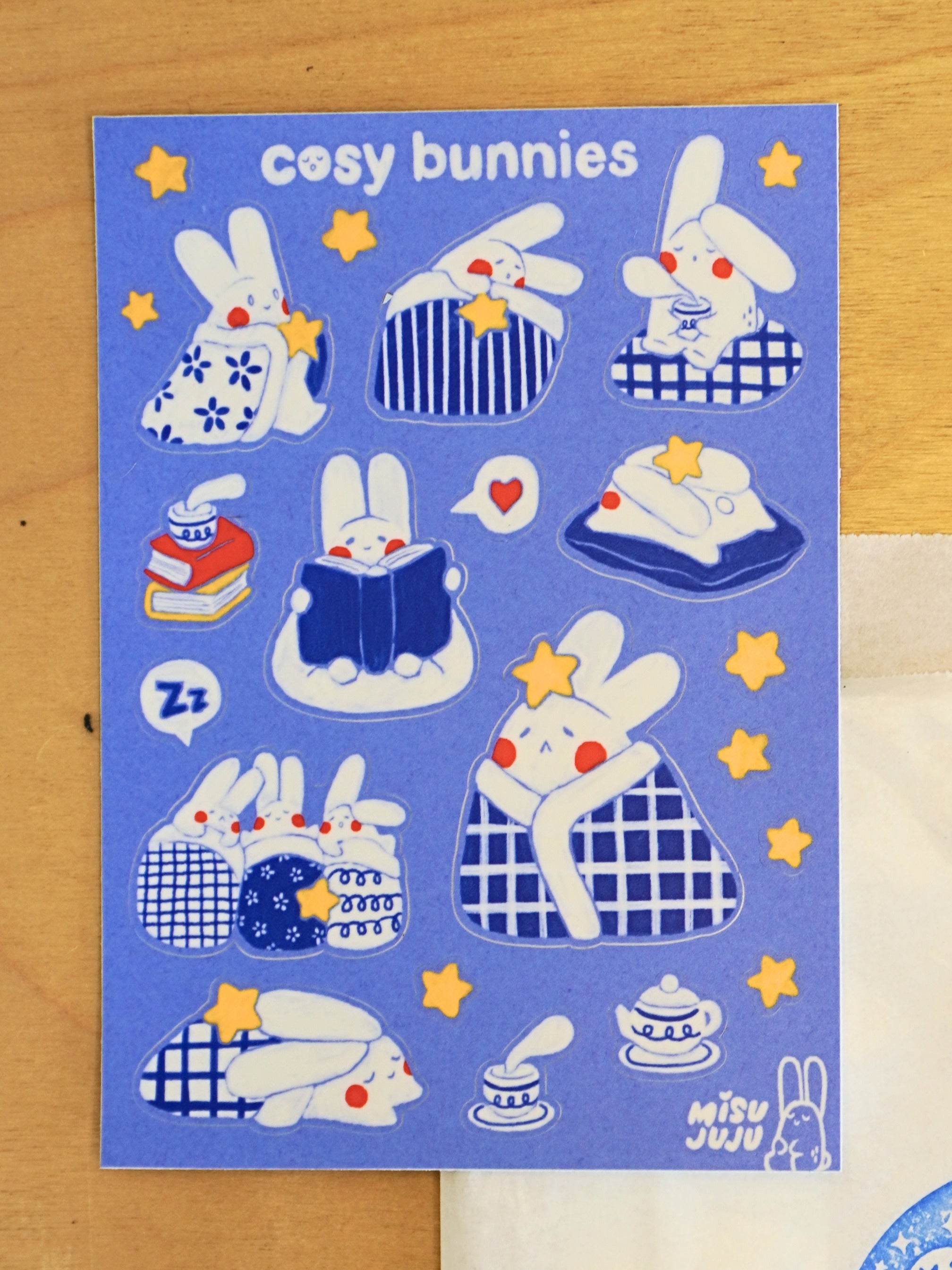 cosy bunnies sticker sheet