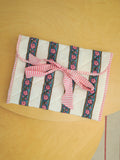 padded laptop sleeve - pink stripe floral