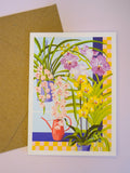 orchid still life - greeting card