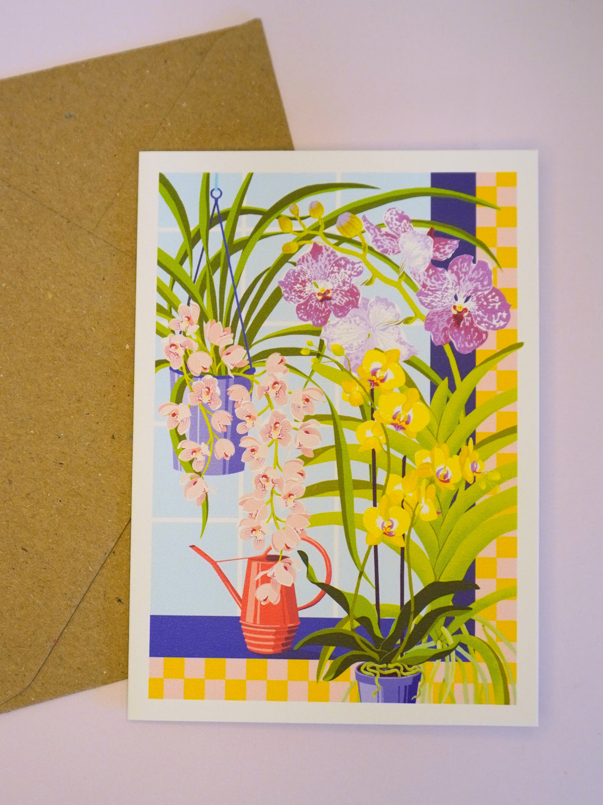 orchid still life - greeting card