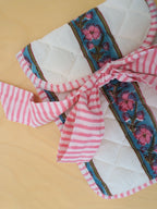 kindle sleeve - pink stripe floral