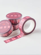 pink block flower washi tape
