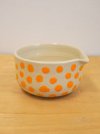 polka dot matcha bowl