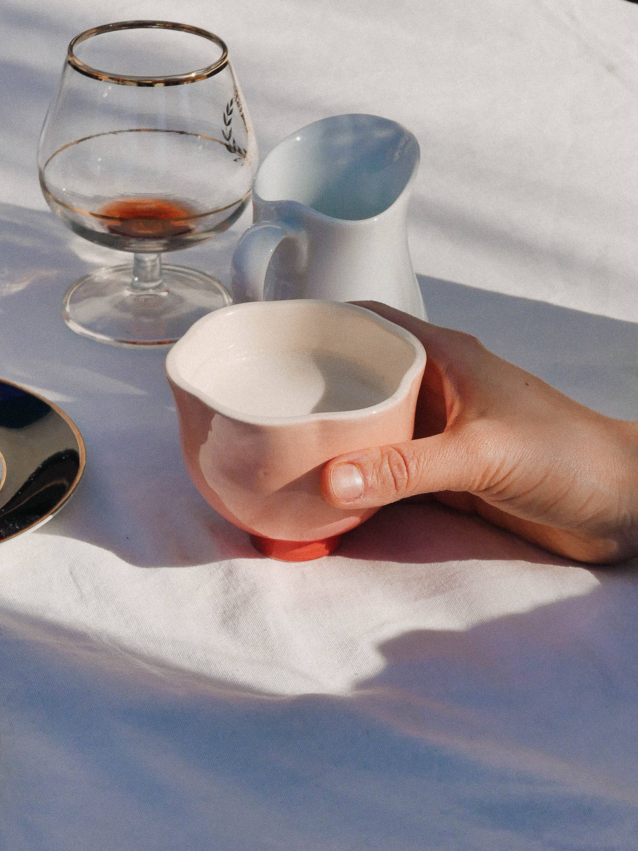 flower mug - pink/cream (150ml)