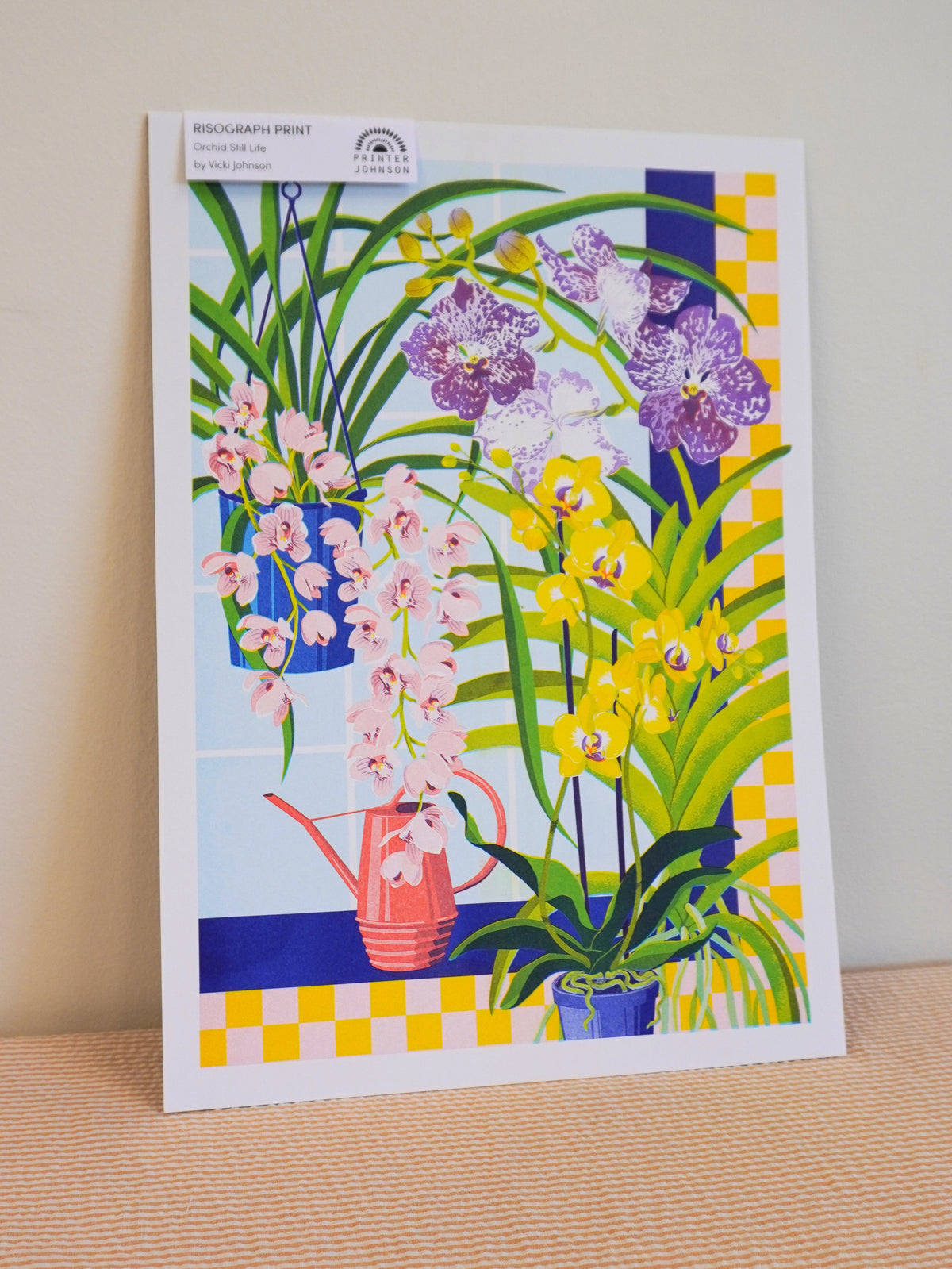 orchid still life - A3 risograph art print