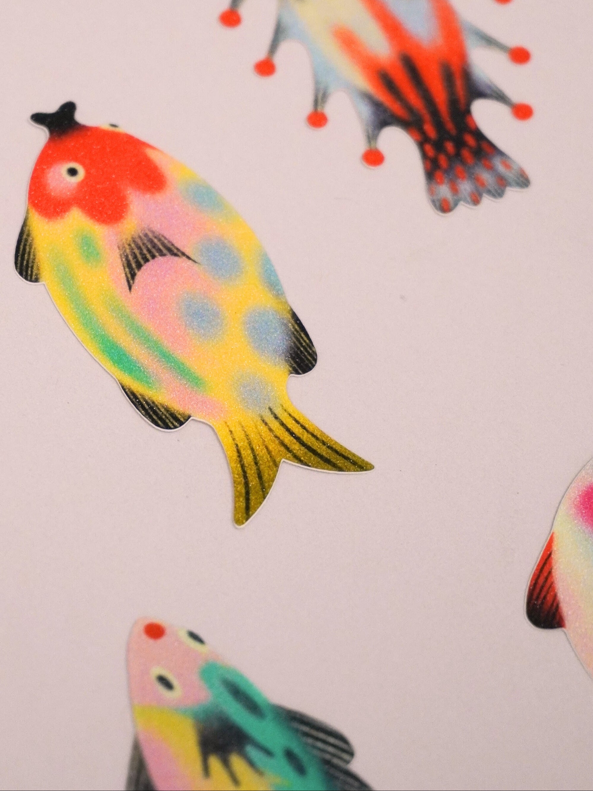 glittery fish sticker