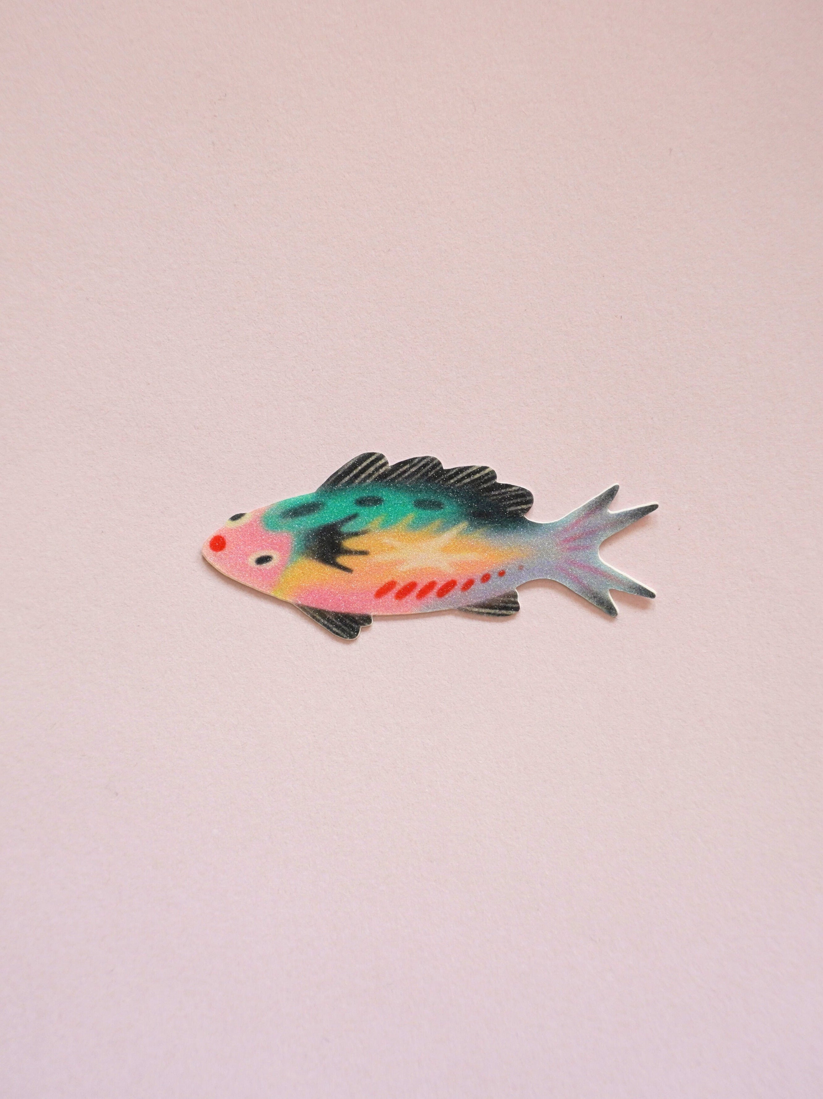 glittery fish sticker