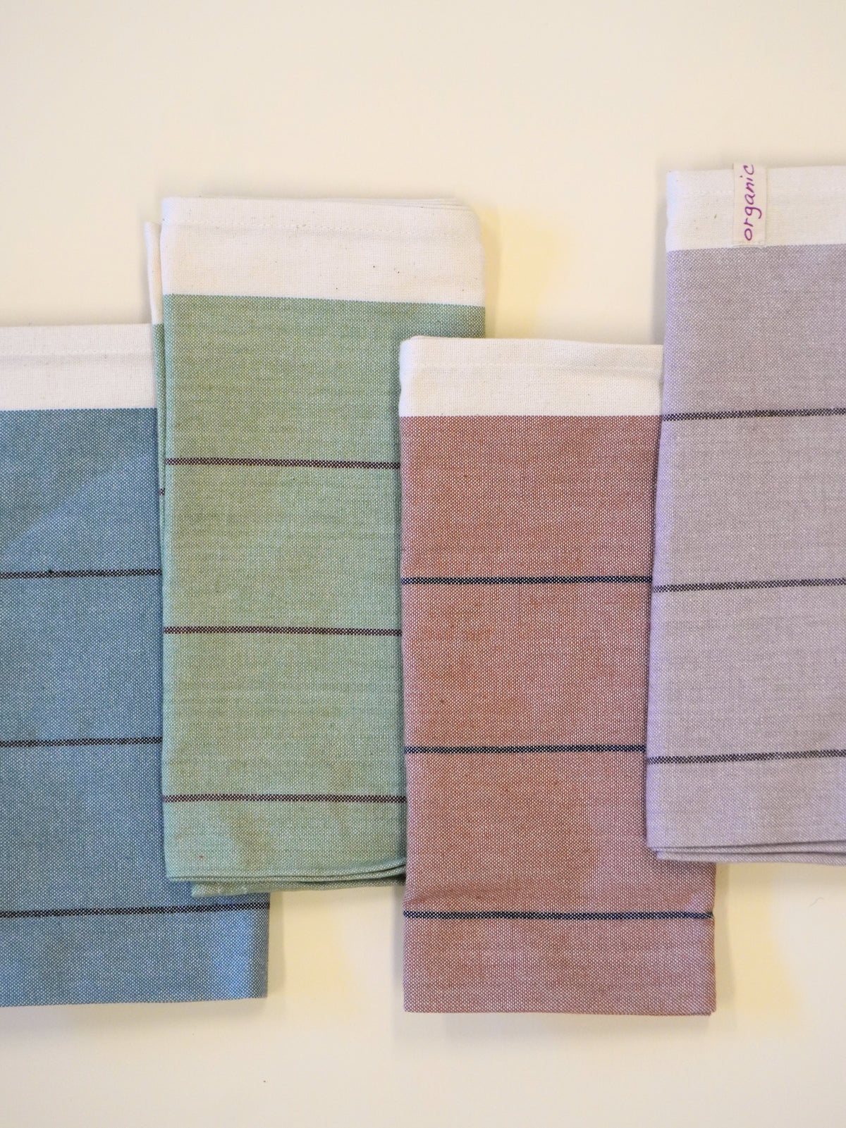 organic cotton patterned tea towel - set of 2